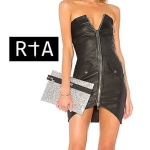 RtA black leather moto dress, 0, N